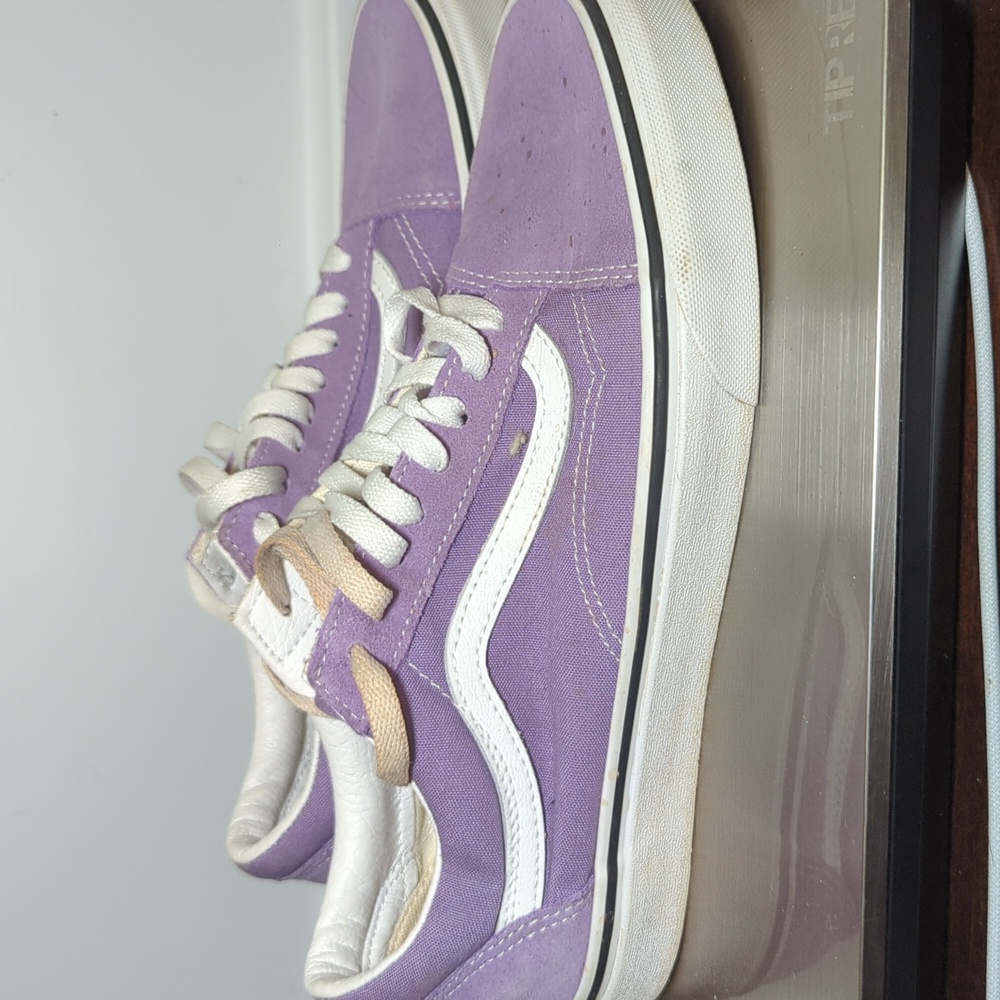 Vans Old Skool Low-Top Sneakers Purple + White Men's Size 9 Women's Size 10.5 - Picture 2 of 9